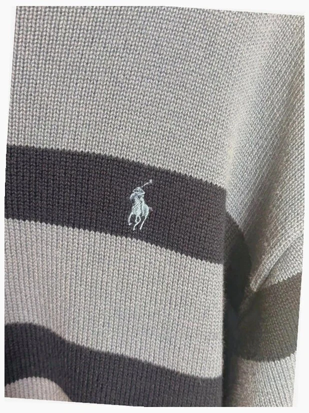 Polo Ralph Lauren Men's Navy Blue Striped V-Neck Sweater Size XL – photo 4